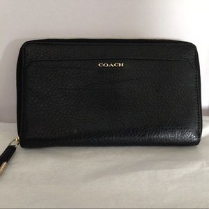 Coach black leather wallet